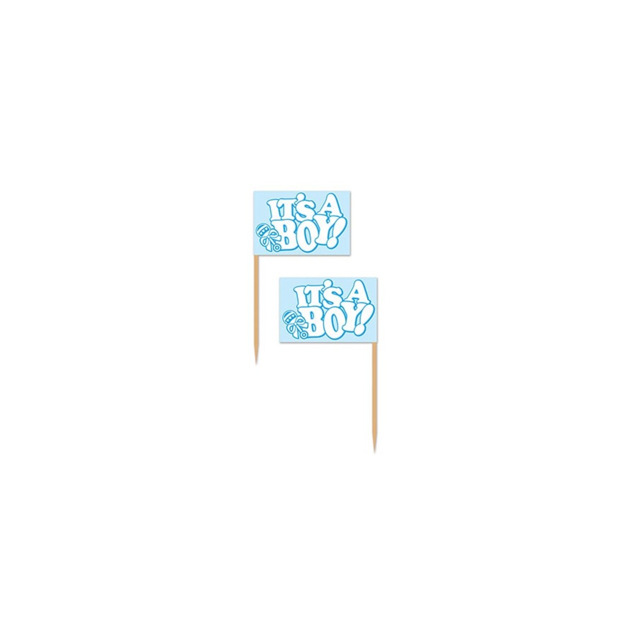 Party Central Club Pack of 600 Blue "It's A Boy!" Food Decor Baby Shower Party Picks